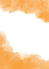 Fototapeta premium 水彩手描きフレーム オレンジ