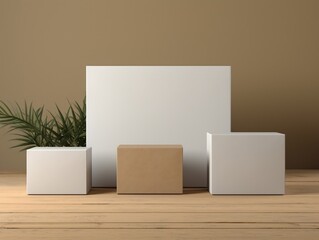Cartons box mockup with isolated background generative ai