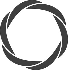 Round frame black and white vector ornament. Graphic border doodle. Ring curve link connection