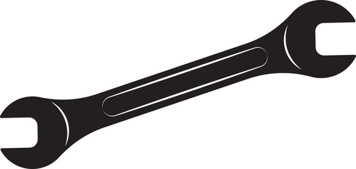 Obraz premium Wrench tool for repair service equipment. Mechanical engineering symbol. Vector.