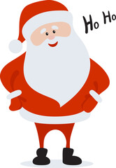 Collection of Christmas Santa Claus. Funny happy Santa Claus character with gift
