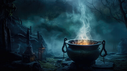 mysterious halloween cauldron
