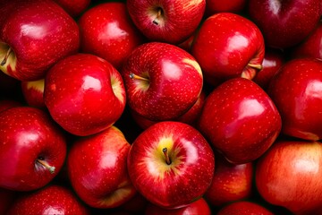 Raw Organic Red McIntosh Apples. Diet and Agriculture Background with Bunch of Delicious Apples in Autumn Colours and Detail - Powered by Adobe