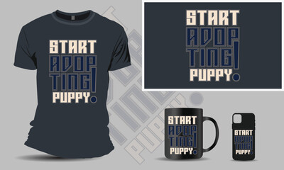 start adopt puppy design for tshirt
