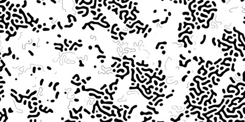 Vector turing pattern geometric black and white background.