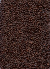 Roasted coffee beans close-up