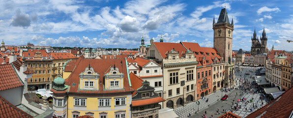 Naklejka na ściany i meble View at the central square of Prague on Czech Republic