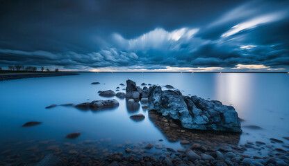 Landscapes with clouds long exposures golden hour blue hour