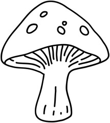 doodle freehand sketch drawing of wild mushroom mushroom.
