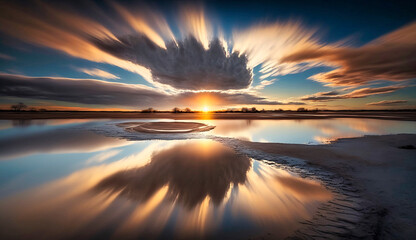 Landscapes with clouds long exposures golden hour blue hour