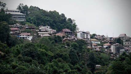 Fototapeta na wymiar Beautiful village on the mountain at Ban Pha hee, Chiang Rai Province, Thailand.