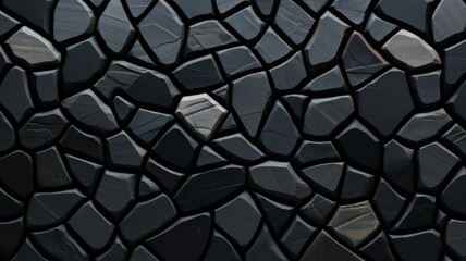 Black rock mosaic pattern created with Generative AI