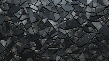 Black rock mosaic pattern created with Generative AI - obrazy, fototapety, plakaty