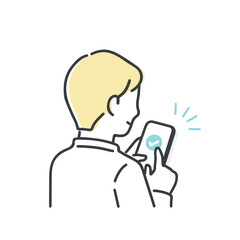 スマホを操作する若い男性