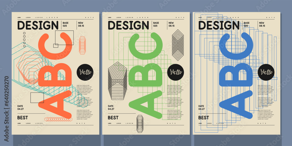 Poster a set of vector illustrations. abstract posters. images of geometric shapes and abstract elements.
