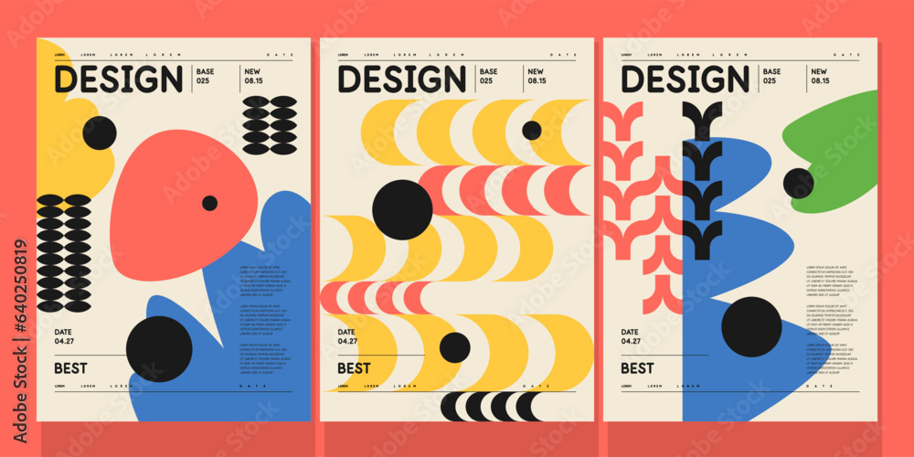 Poster a set of vector illustrations. abstract posters. images of geometric shapes and abstract elements.
