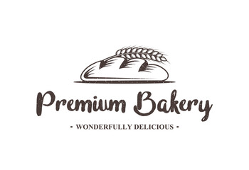 Bakery premium quality design logo, cakes logo, bread vector