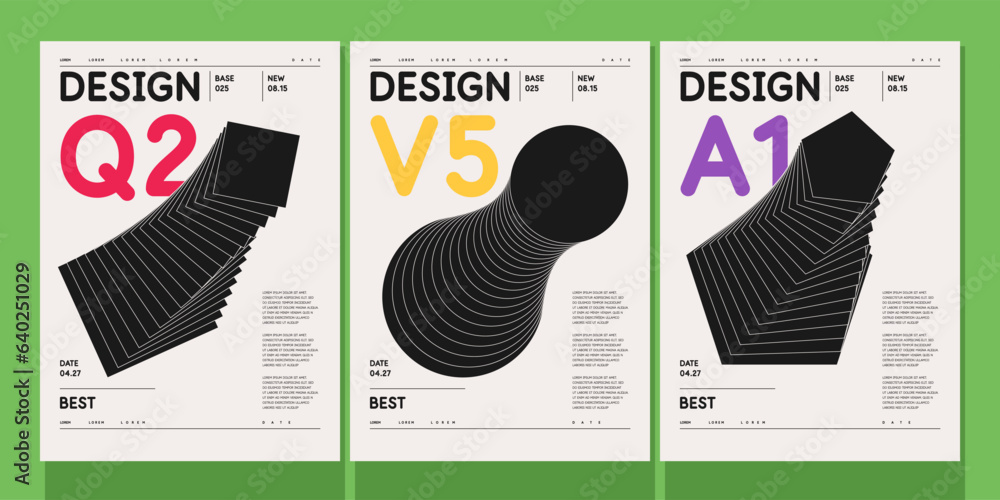 Aufkleber a set of vector illustrations. abstract posters. images of geometric shapes and abstract elements.