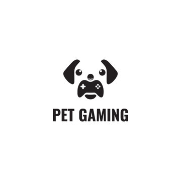 dog gaming logo design creative dog face combined with game controller logo concept vector file