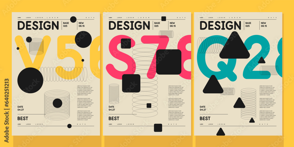 Poster a set of vector illustrations. abstract posters. images of geometric shapes and abstract elements.