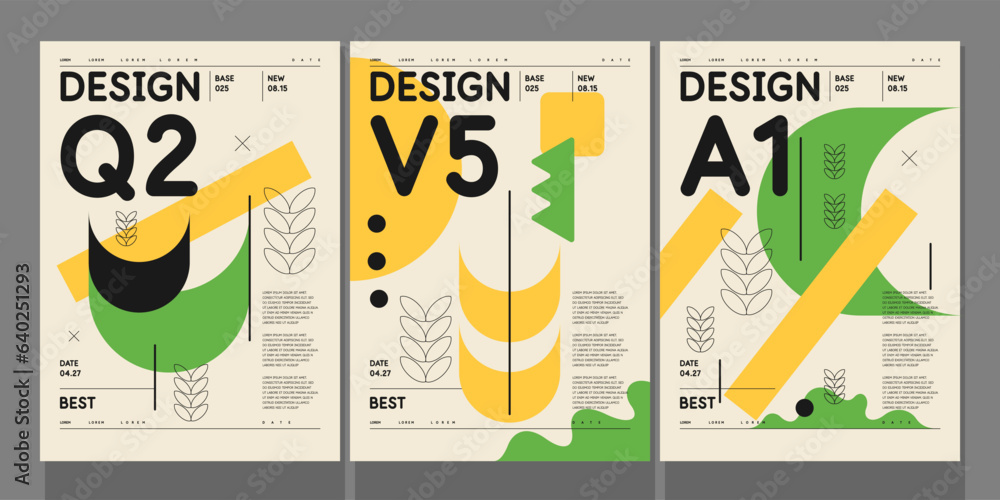 Poster a set of vector illustrations. abstract posters. images of geometric shapes and abstract elements.