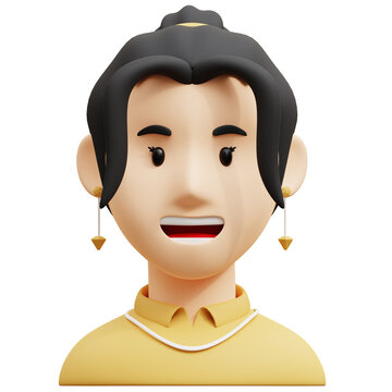 Stylish Aunty 3D Avatar Character Illustrations