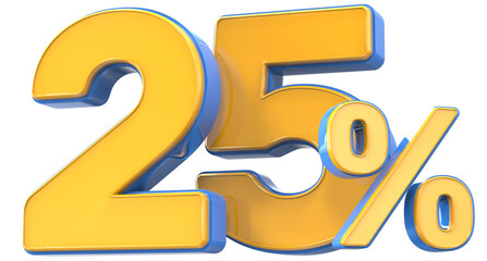 Number percent gold 3d