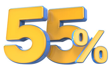 Number percent gold 3d