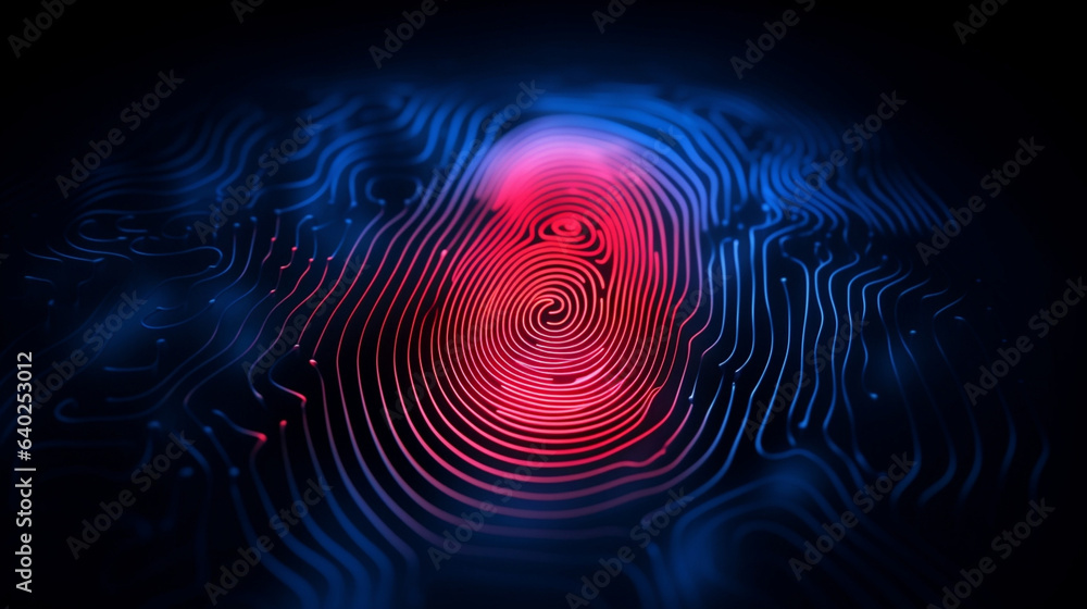 Aufkleber identity scan fingerprint scanner digital security identification technology control finger print sa