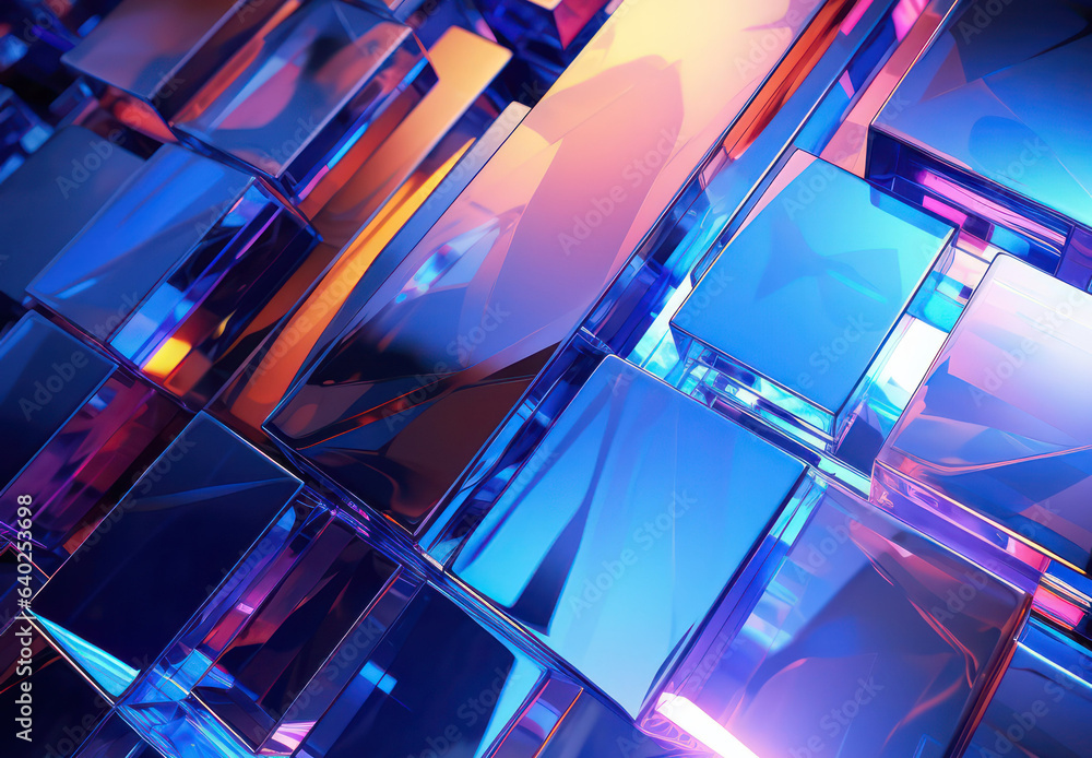 Poster 3d render abstract background with dynamic glass elements-experience the elegance of translucent gla