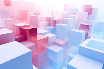 Ethereal Dimensions: Abstract 3D Geometric Squares Unveiling Multiverse - Delve into a realm of captivating abstraction with this image of intricate 3D geometric squares.
