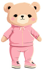Cute girl slogan for clothes and girls teddy bear toy.  illustration.