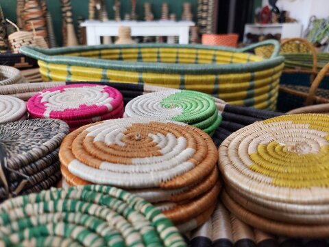 A wonderful and amazing picture of handicrafts made by Rwandan women's hands