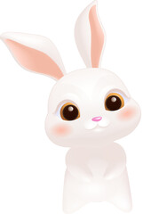 Hand-drawn cartoon cute rabbit