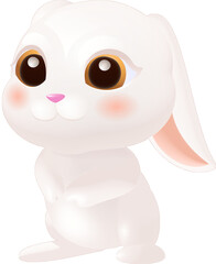 Hand-drawn cartoon cute rabbit