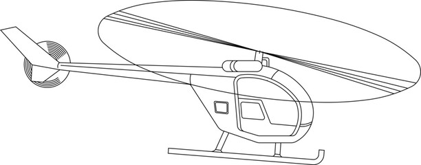 Vector sketch illustration detailed design of a commercial heli plane for inter-island local flights carrying few passengers