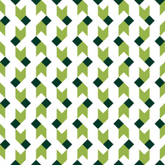 Seamless pattern with geometric motifs in three colors