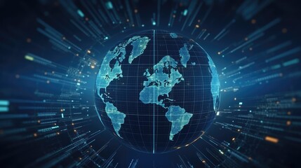 Fototapeta premium Modern Blue Earth Technology Background