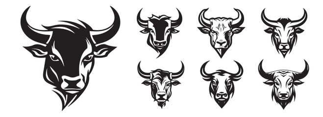 Bull vector image on a white background. Vector illustration silhouette