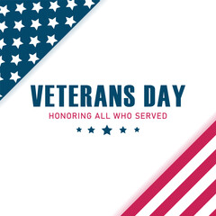 Veterans Day. Vector illustration .Honoring all who served.