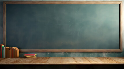 Blank  blackboard in a classroom - obrazy, fototapety, plakaty