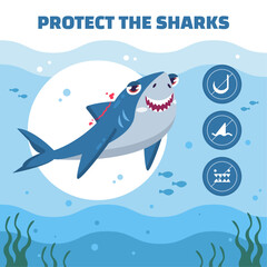 Obraz na płótnie Canvas Shark Protection Illustration