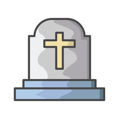 Fototapeta premium Tombstone icon vector illustration on trendy design