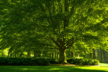 Fototapeta na wymiar trees in the park Generative AI