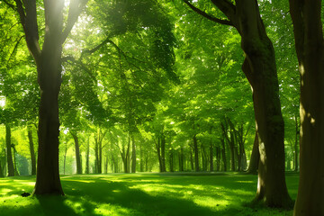 trees in the park Generative AI