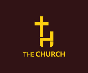 Fototapeta premium creative letter H church sign Christian and peaceful vector logo