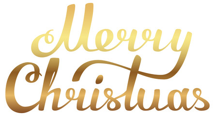 Merry Christmas hand made lettering gold texture