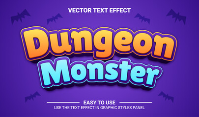 3d dungeon monster editable text effect