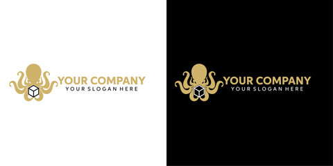 the gahar and elegant sea kraken logo