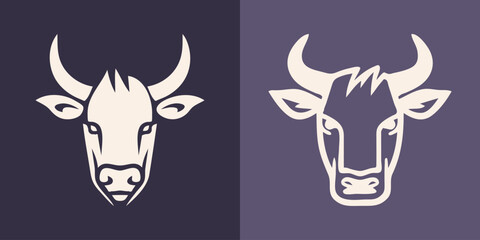 Cow Head Logo and Icon Set, Versatile Illustrations for Various Industries